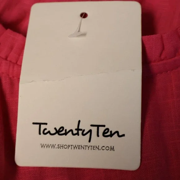 NWT TwentyTen Pink Babydoll Tiered Ruffle Dress Womens Coquette Vacation Size L - Picture 4 of 10